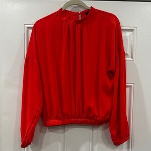 Ann Taylor Vibrant Red Blouse